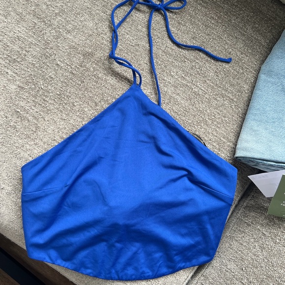 Princess Polly Tops - Princess Polly Royal Blue Halter Crop Top